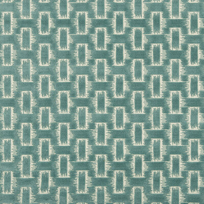 BRUNSCHWIG & FILS VELVET GEOMETRIC TURQUOISE,TURQUOISE,   - 8020116.13.0