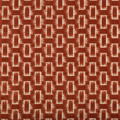 BRUNSCHWIG & FILS VELVET GEOMETRIC RUST,ORANGE,   - 8020116.22.0