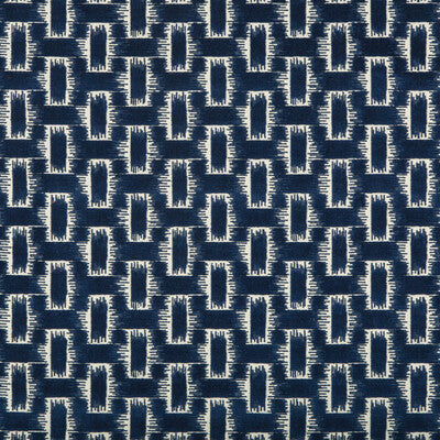 BRUNSCHWIG & FILS VELVET GEOMETRIC DARK BLUE,INDIGO,   - 8020116.50.0