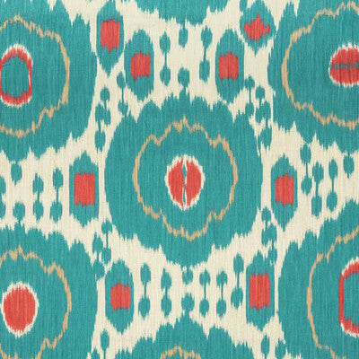 BRUNSCHWIG & FILS PRINT IKAT/SOUTHWEST/KILIMS TEAL,TURQUOISE,RED   - 8020125.3519.0