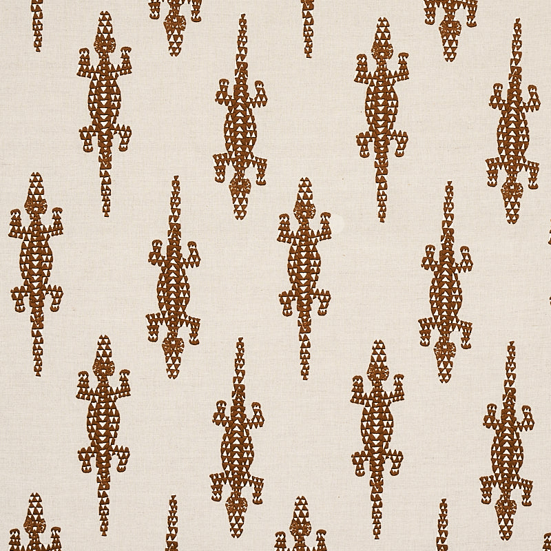SCHUMACHER FABRIC  COPACABANA BARACOA EMBROIDERY   BROWN   - 80201