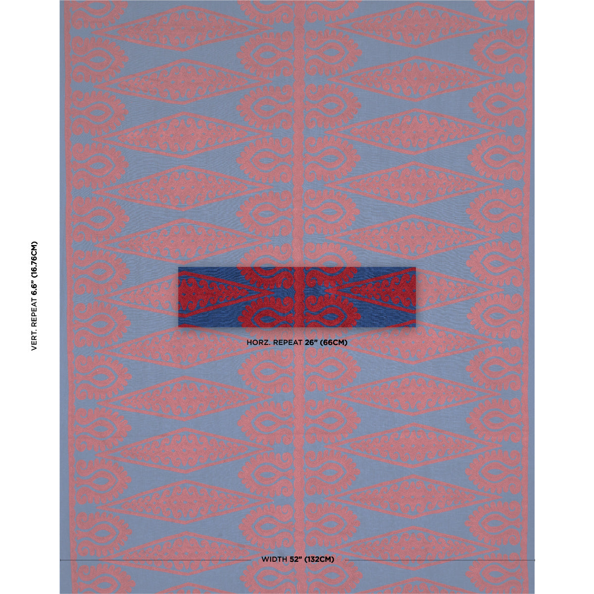 SCHUMACHER  EAST MEETS WEST SEEMA EMBROIDERY EMBROIDERIES EMBROIDERIES BLUE , RED   - 80210