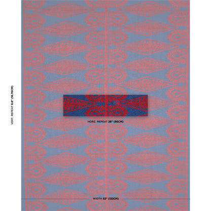 SCHUMACHER  EAST MEETS WEST SEEMA EMBROIDERY EMBROIDERIES EMBROIDERIES BLUE , RED   - 80210