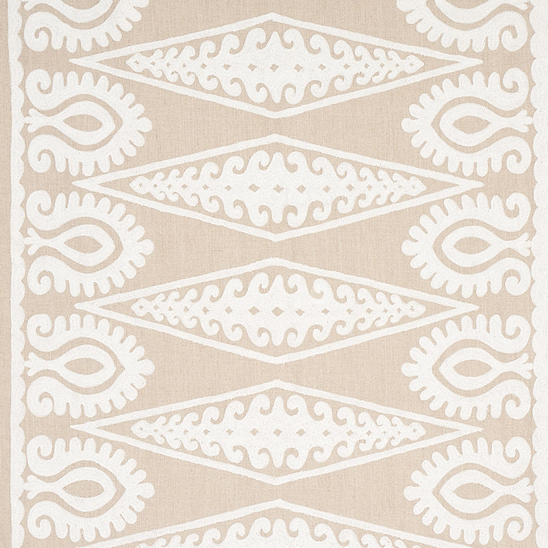 Ivory embroidery on natural fabric 80211
