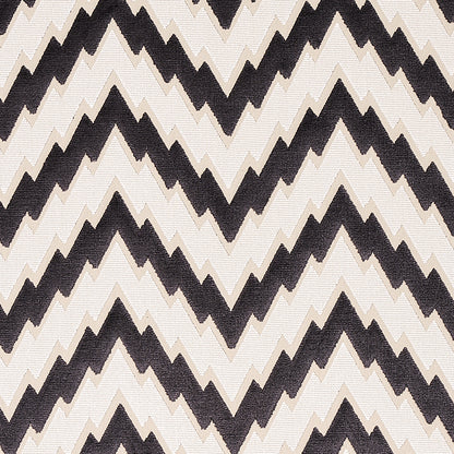 SCHUMACHER FABRIC  CUT & PATTERNED VELVETS FLORENTINE CHEVRON VELVET   BLACK   - 80220