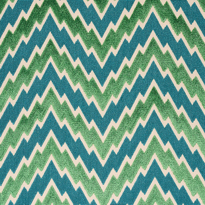 SCHUMACHER  CUT & PATTERNED VELVETS FLORENTINE CHEVRON VELVET CUT VELVET CUT VELVET EMERALD   - 80221