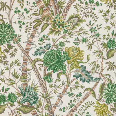 BRUNSCHWIG & FILS PRINT JACOBEANS GREEN,GREEN,   - 8022100.333.0