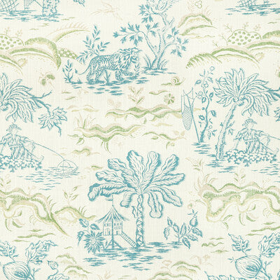 BRUNSCHWIG & FILS PRINT TOILE TEAL,GREEN,   - 8022101.353.0