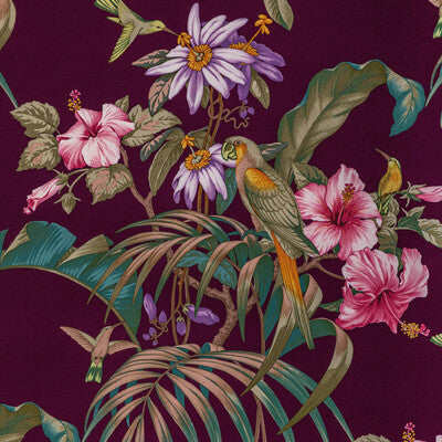 BRUNSCHWIG & FILS PRINT TROPICAL PLUM,GREEN,PURPLE   - 8022129.10.0