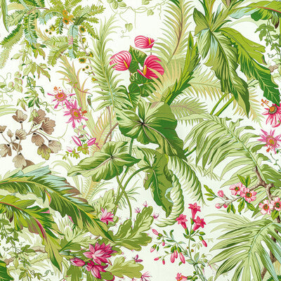 BRUNSCHWIG & FILS PRINT TROPICAL GREEN,PINK,WHITE   - 8022136.73.0