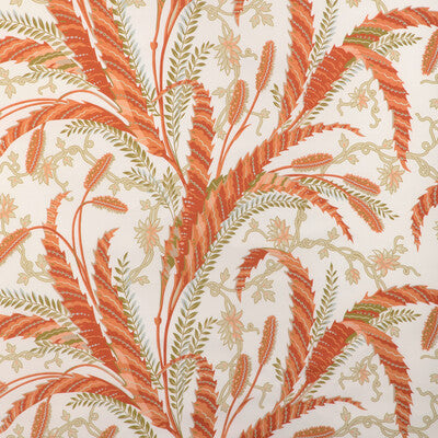 BRUNSCHWIG & FILS PRINT BOTANICAL & FLORAL WHITE,GREEN,ORANGE   - 8023101.12.0