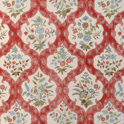 BRUNSCHWIG & FILS PRINT DAMASK WHITE,RED,BLUE   - 8023102.195.0