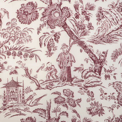 BRUNSCHWIG & FILS PRINT TOILE WHITE,PLUM,PURPLE   - 8023104.10.0