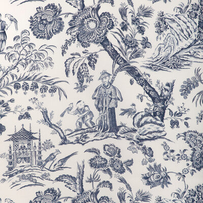 BRUNSCHWIG & FILS PRINT TOILE WHITE,INDIGO,BLUE   - 8023104.50.0