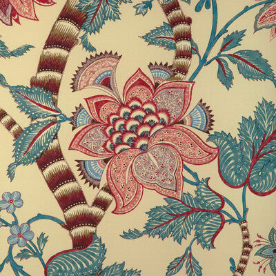 BRUNSCHWIG & FILS PRINT BOTANICAL & FLORAL BEIGE,TEAL,RED   - 8023105.1635.0