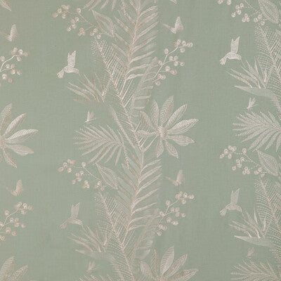 BRUNSCHWIG & FILS EMBROIDERY BOTANICAL & FLORAL TEAL,WHITE,TEAL   - 8023114.13.0