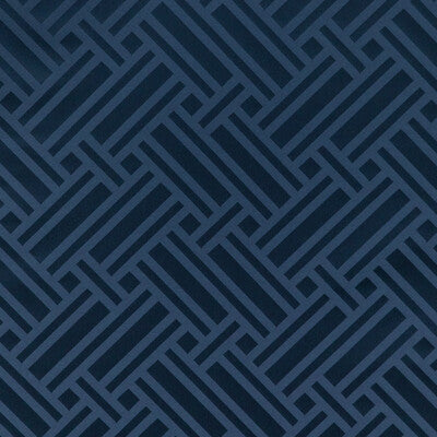 BRUNSCHWIG & FILS SILK GEOMETRIC DARK BLUE,INDIGO,BLUE   - 8023144.50.0