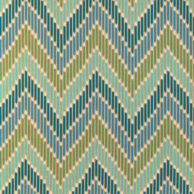 BRUNSCHWIG & FILS PRINT STRIPES TEAL,GREEN,YELLOW   - 8024107.353.0