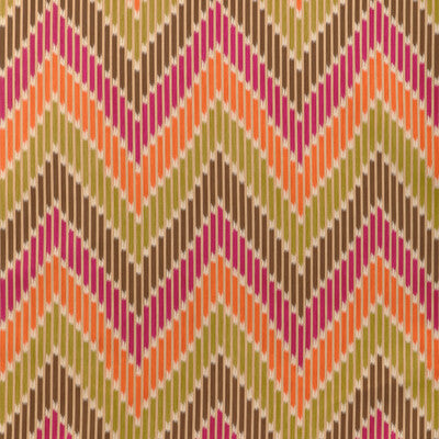 BRUNSCHWIG & FILS PRINT STRIPES FUSCHIA,ORANGE,BEIGE   - 8024107.73.0