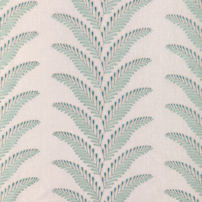 BRUNSCHWIG & FILS EMBROIDERY BOTANICAL & FLORAL WHITE,TEAL,TEAL   - 8024109.13.0