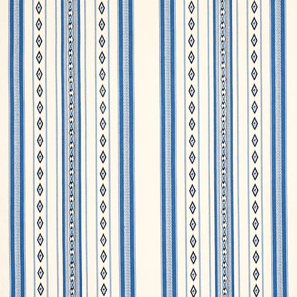 Blue Dakota stripe pattern woven fabric.