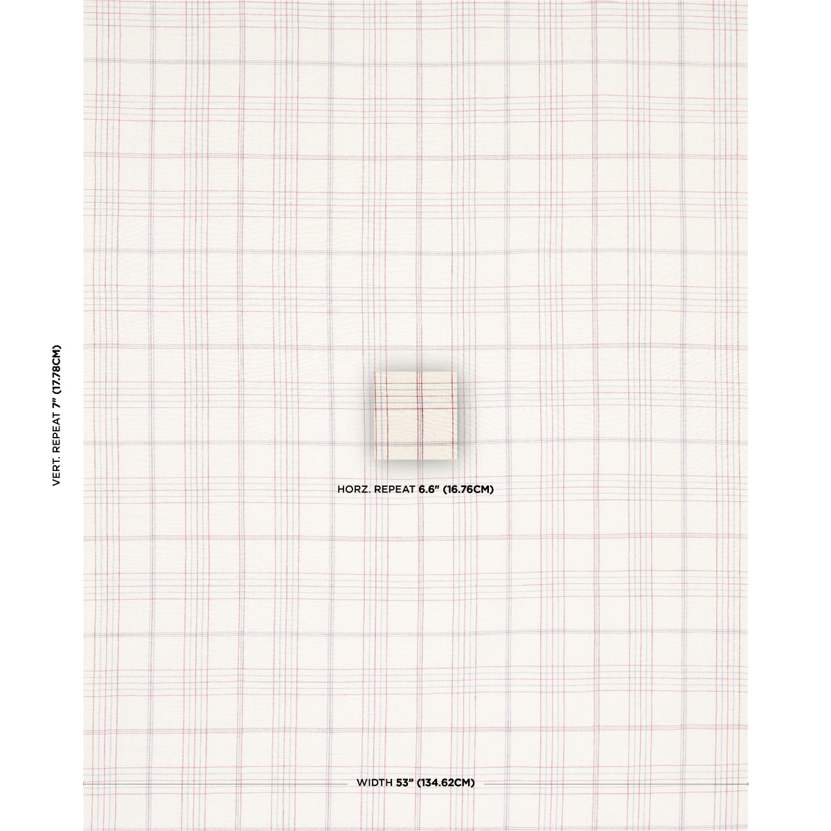 SCHUMACHER  NEW TRADITIONAL NILS PLAID LINEN PATTERN WOVEN PATTERN WOVEN RED   - 80300