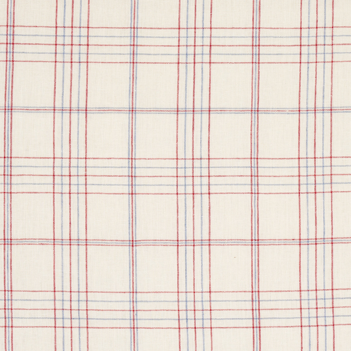 SCHUMACHER  NEW TRADITIONAL NILS PLAID LINEN PATTERN WOVEN PATTERN WOVEN RED   - 80300