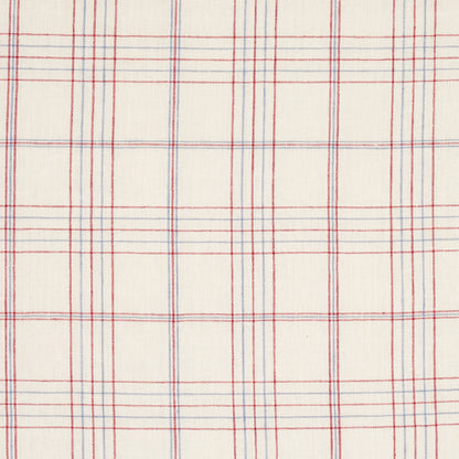 SCHUMACHER  NEW TRADITIONAL NILS PLAID LINEN PATTERN WOVEN PATTERN WOVEN RED   - 80300