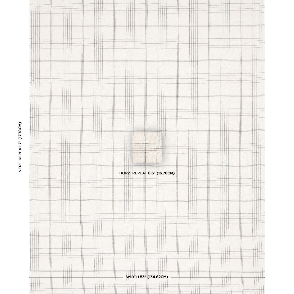 SCHUMACHER FABRIC  NEW TRADITIONAL NILS PLAID LINEN   CHARCOAL   - 80302