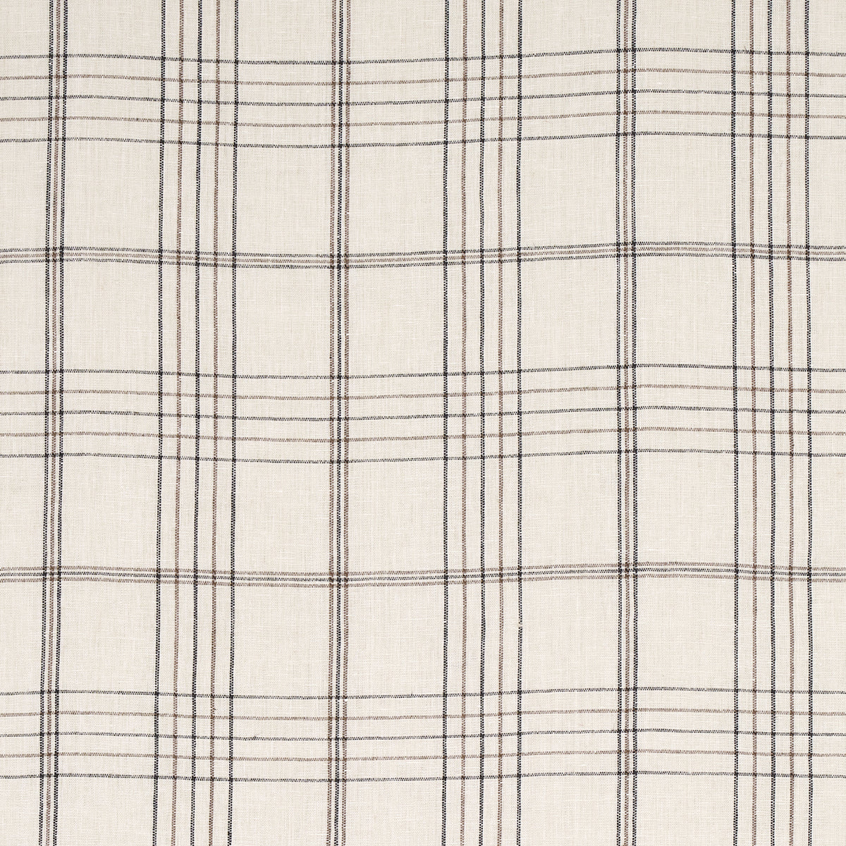 SCHUMACHER FABRIC  NEW TRADITIONAL NILS PLAID LINEN   CHARCOAL   - 80302