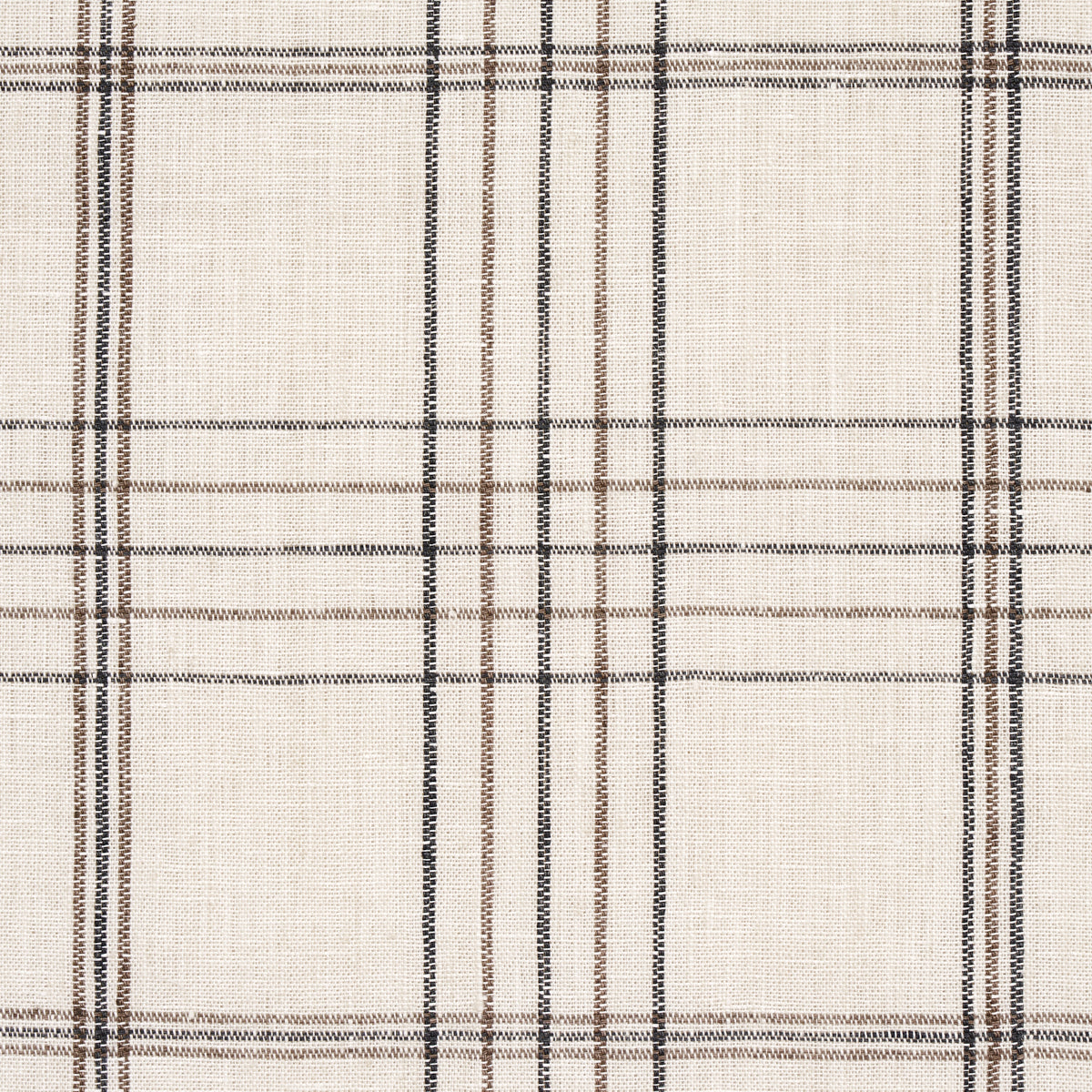 SCHUMACHER FABRIC  NEW TRADITIONAL NILS PLAID LINEN   CHARCOAL   - 80302