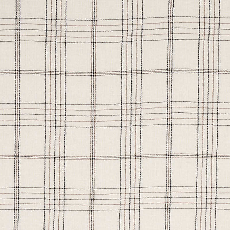 SCHUMACHER FABRIC  NEW TRADITIONAL NILS PLAID LINEN   CHARCOAL   - 80302