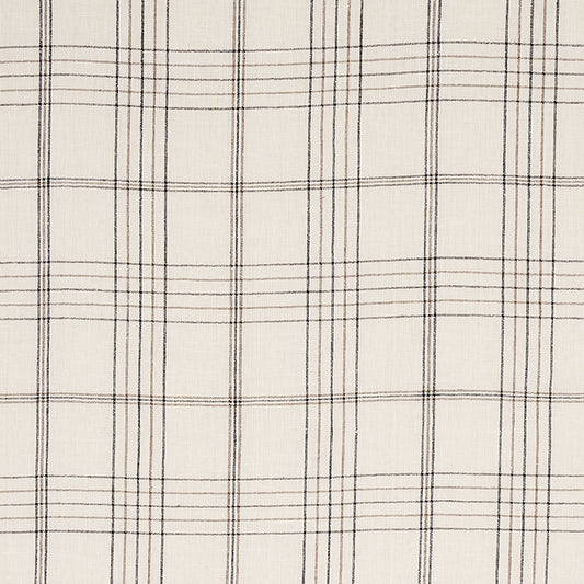 SCHUMACHER FABRIC  NEW TRADITIONAL NILS PLAID LINEN   CHARCOAL   - 80302