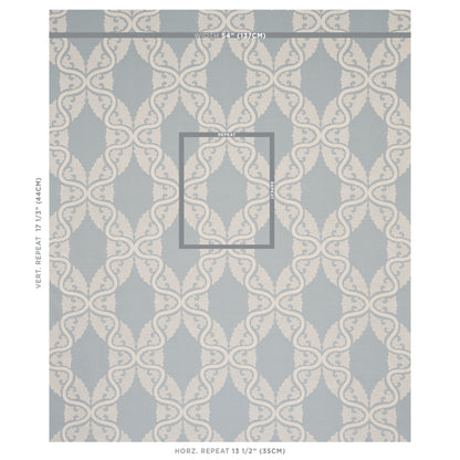 SCHUMACHER FABRIC  NEW TRADITIONAL SILJAN   SKY   - 80311