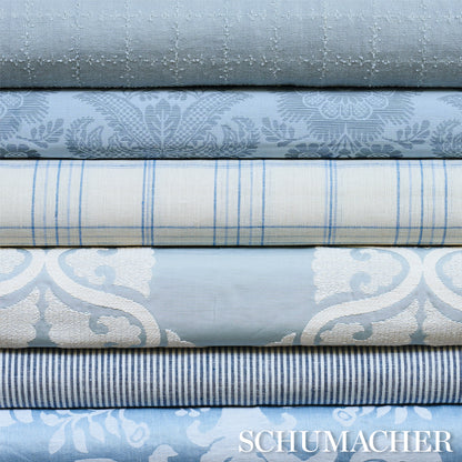 SCHUMACHER FABRIC  NEW TRADITIONAL SILJAN   SKY   - 80311
