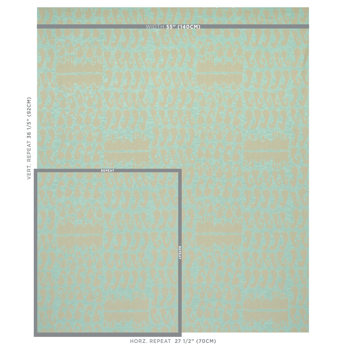 SCHUMACHER  PERENNIAL FAVORITES NALLAMALA FABRIC PATTERN WOVENS PATTERN WOVENS OCEAN   - 80381