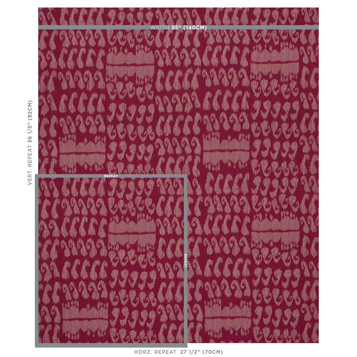 SCHUMACHER  PERENNIAL FAVORITES NALLAMALA FABRIC PATTERN WOVENS PATTERN WOVENS GARNET   - 80382