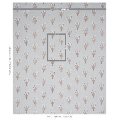 SCHUMACHER FABRIC  NEW TRADITIONAL Stora Embroidery   MINERAL   - 80400