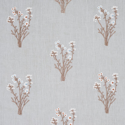 SCHUMACHER FABRIC  NEW TRADITIONAL Stora Embroidery   MINERAL   - 80400