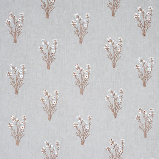 SCHUMACHER FABRIC  NEW TRADITIONAL Stora Embroidery   MINERAL   - 80400