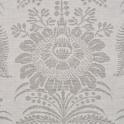 Light gray damask floral jacquard pattern with a large central flower medallion; elegant fabric & wallpaper.