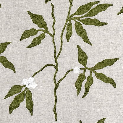 SCHUMACHER  NEW TRADITIONAL LILLA EMBROIDERY EMBROIDERIES EMBROIDERIES OLIVE ON NEUTRAL   - 80430