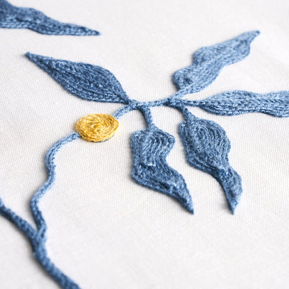 SCHUMACHER FABRIC  UNCOMMON THREADS LILLA EMBROIDERY   BLUE   - 80432