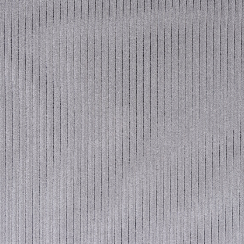 Light gray ribbed fabric with narrow vertical ridges, soft and versatile for clothing or upholstery.