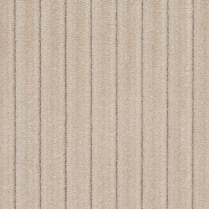 Beige carpet with vertical ribbed texture and soft plush pile.