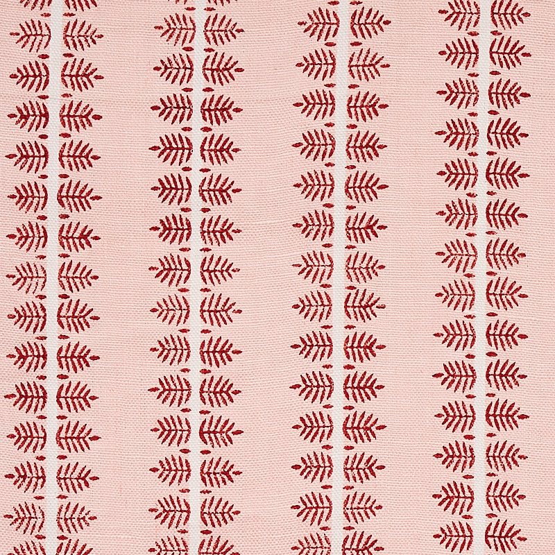 SCHUMACHER FABRIC  NEW TRADITIONAL ALVA HAND BLOCK PRINT   BLUSH   - 80520