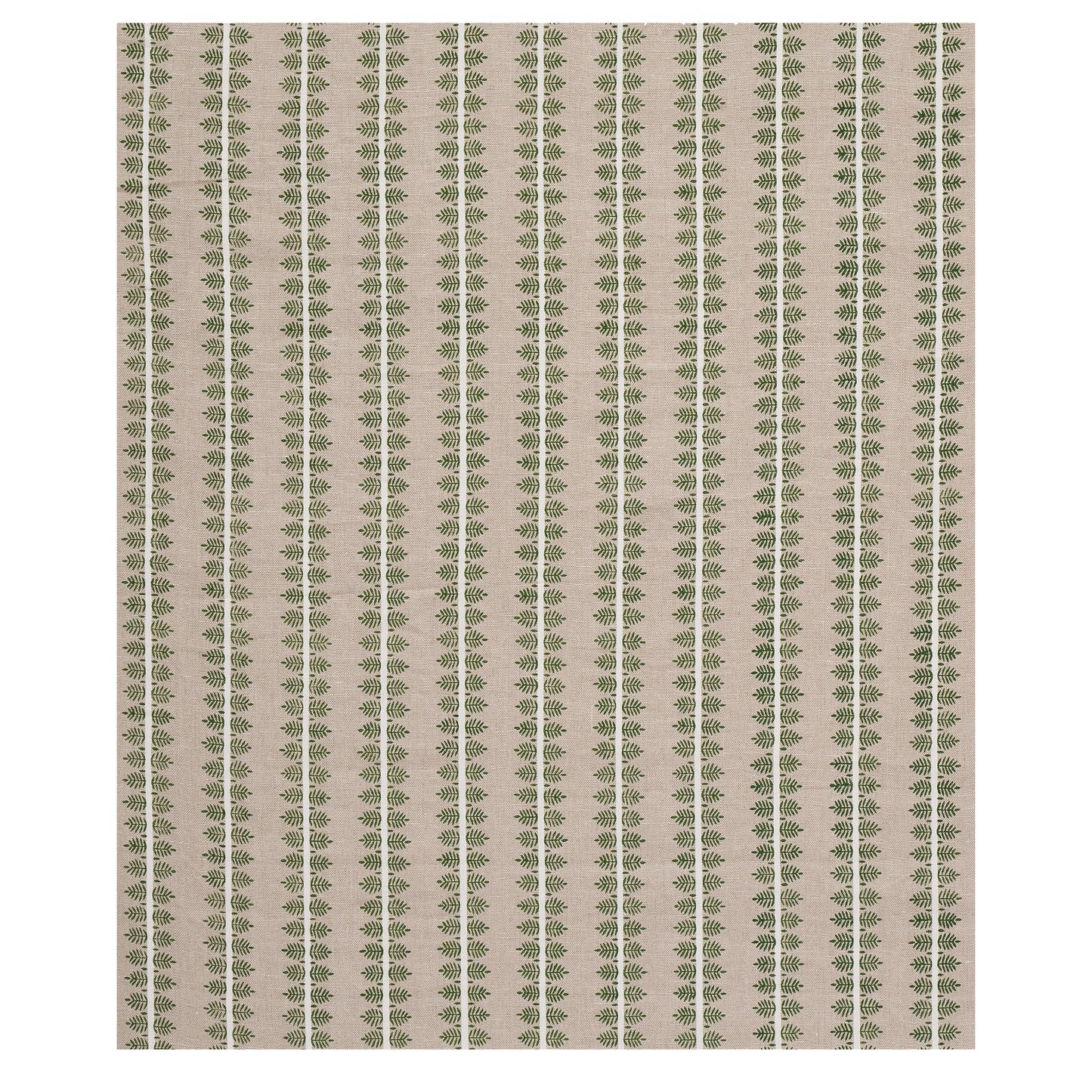 SCHUMACHER FABRIC  NEW TRADITIONAL ALVA HAND BLOCK PRINT   GREEN   - 80521