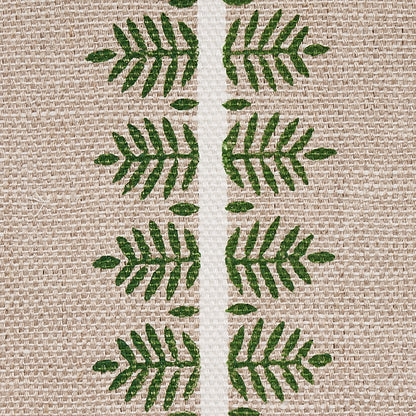 SCHUMACHER FABRIC  NEW TRADITIONAL ALVA HAND BLOCK PRINT   GREEN   - 80521