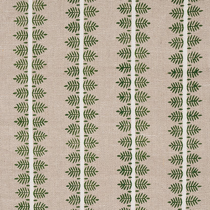 SCHUMACHER FABRIC  NEW TRADITIONAL ALVA HAND BLOCK PRINT   GREEN   - 80521
