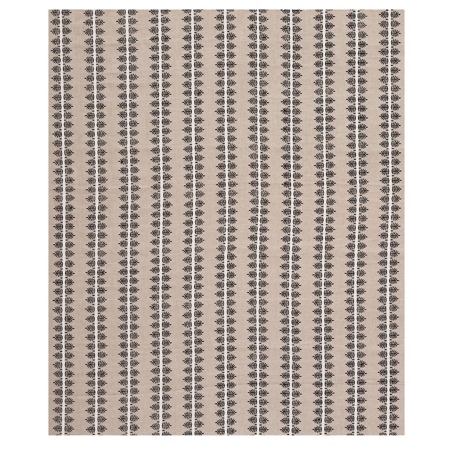 SCHUMACHER FABRIC  NEW TRADITIONAL ALVA HAND BLOCK PRINT   BLACK   - 80523